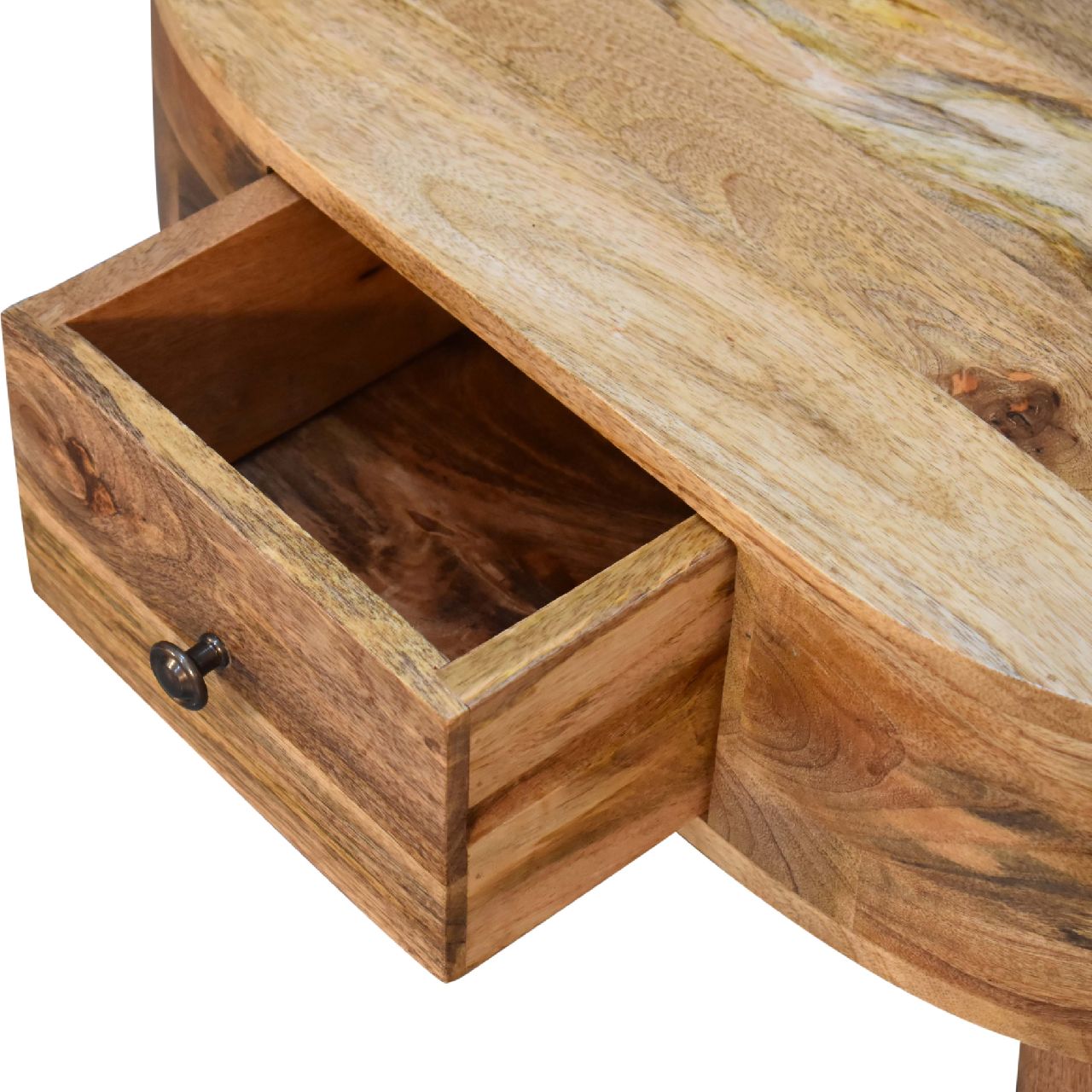 Mini Oak-ish Rounded Coffee Table - Image 7