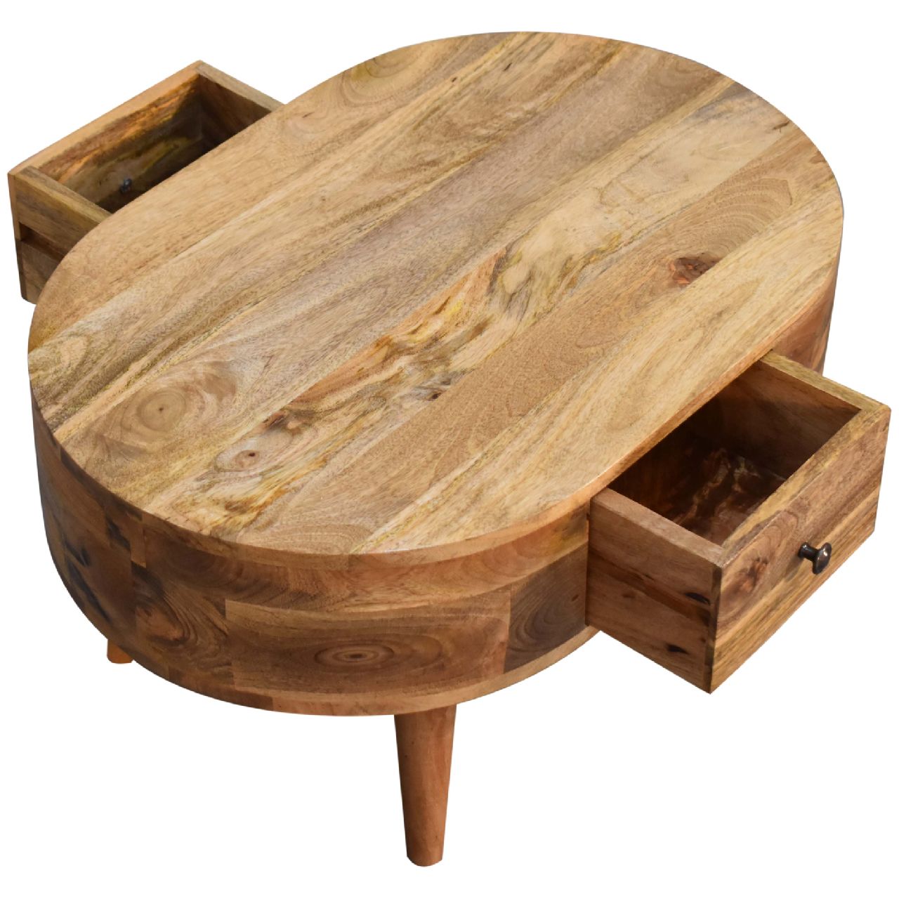 Mini Oak-ish Rounded Coffee Table - Image 8