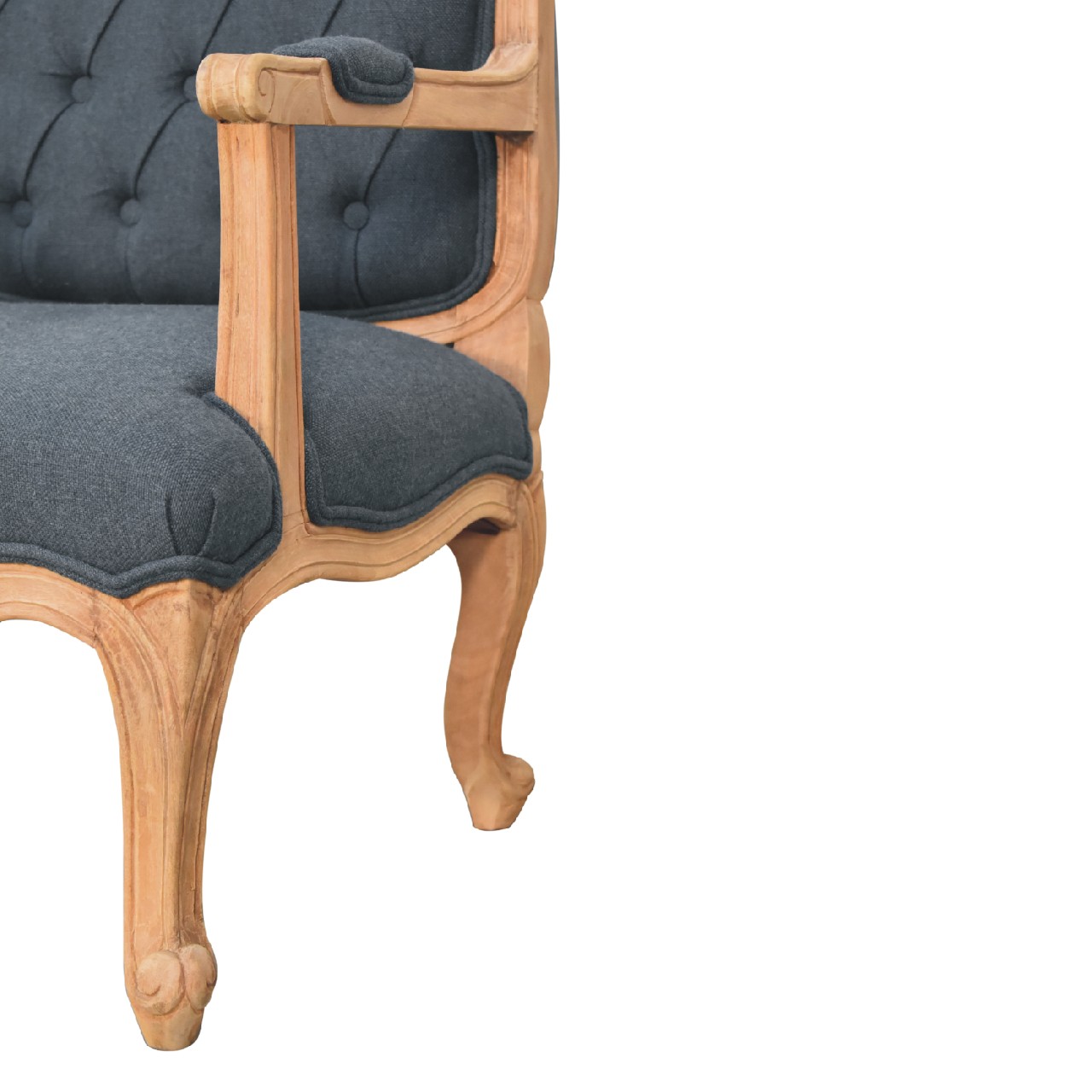 Navy Blue Linen French Style Chair - Image 7
