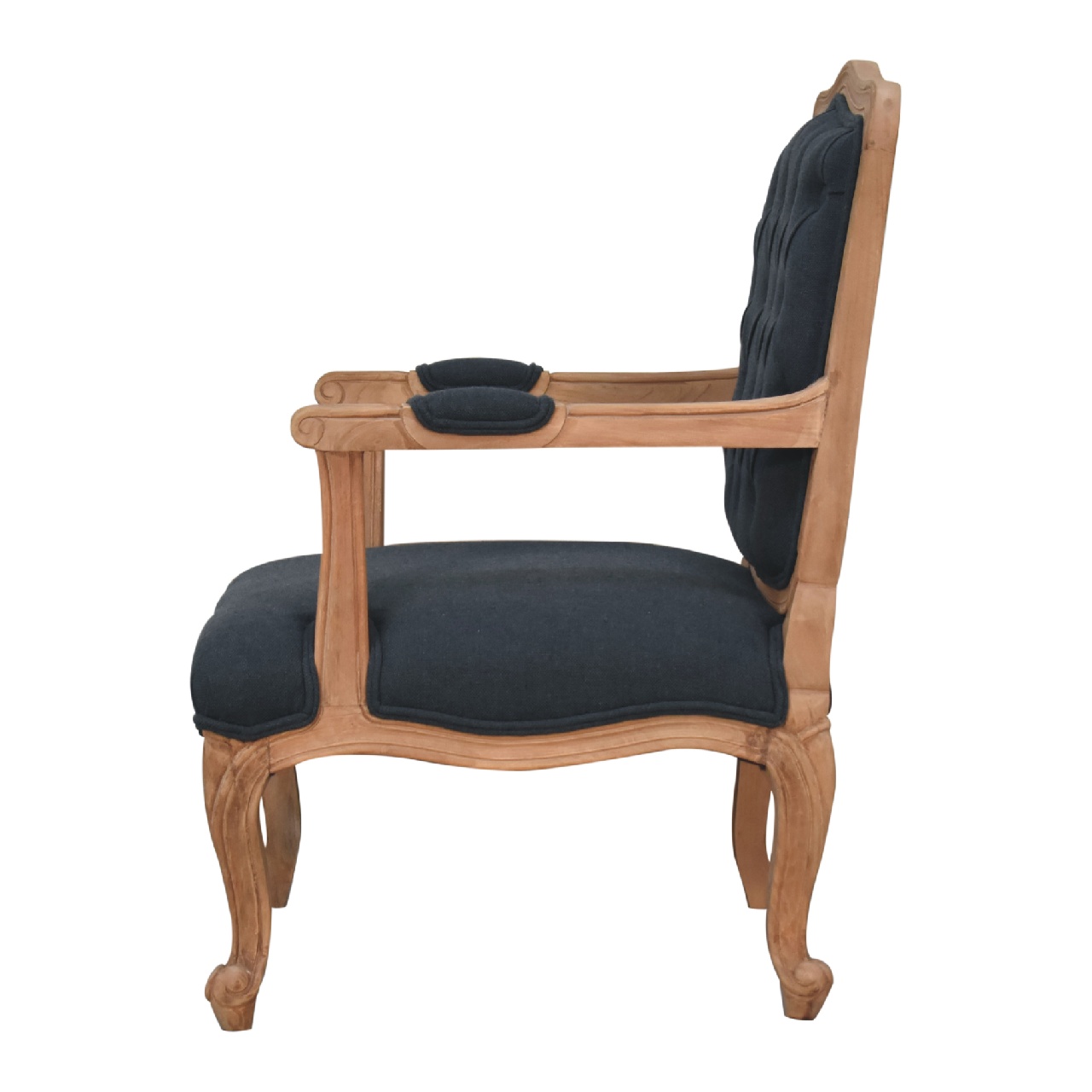Navy Blue Linen French Style Chair - Image 9
