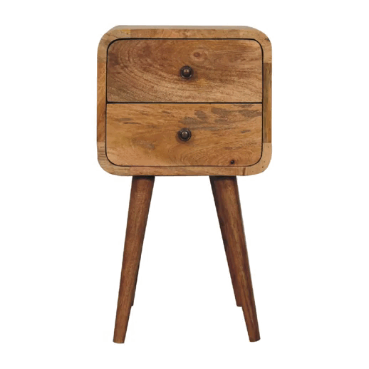 Mini Oak-ish Curved Nightstand - Image 11