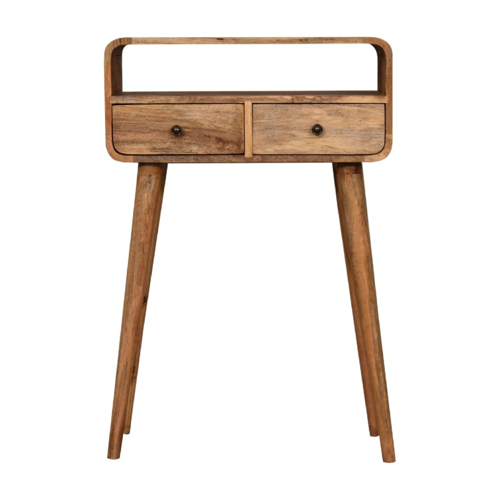 Canada Mini Curved Oak-ish Console Table Suppliers
