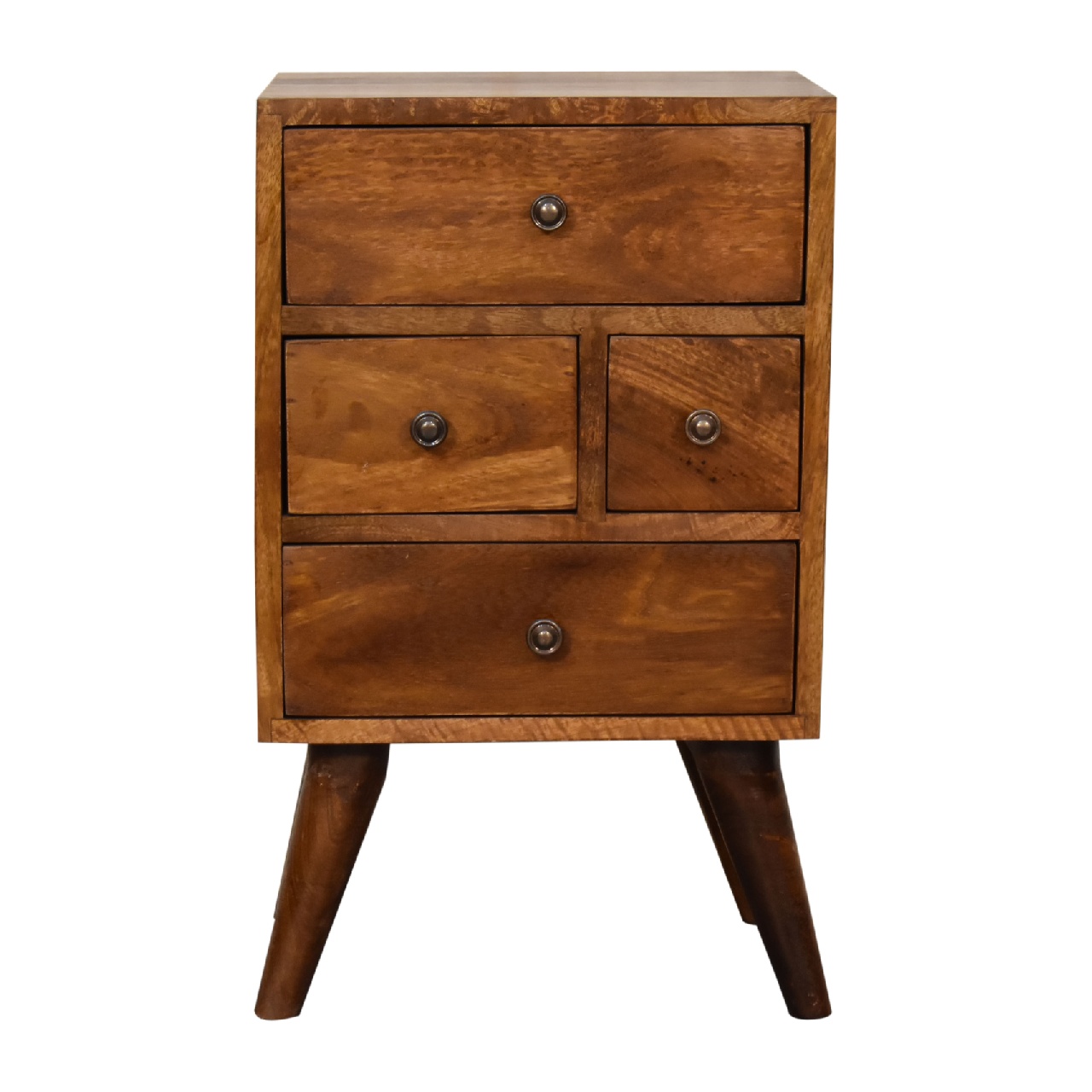 4 Drawer Multi Chestnut Nightstand - Image 2