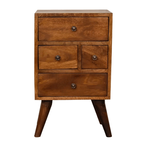 4 Drawer Multi Chestnut Nightstand - Image 11