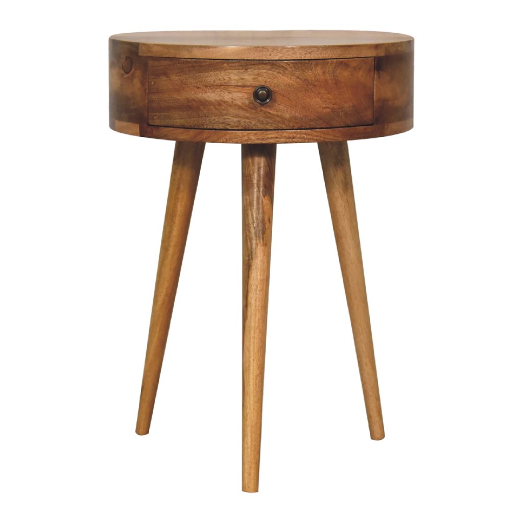 Canada Mini Oak-ish Circular Shape Nightstand Suppliers