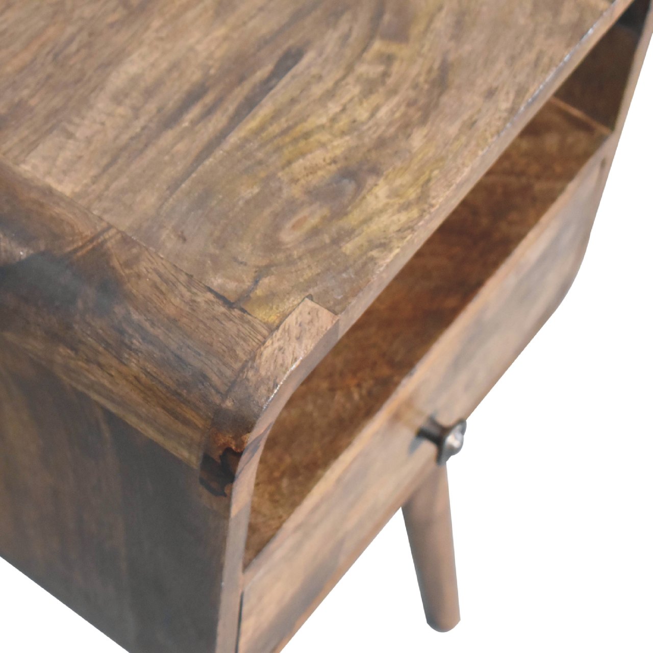 Mini Grey Wash Curve Open Nightstand - Image 5