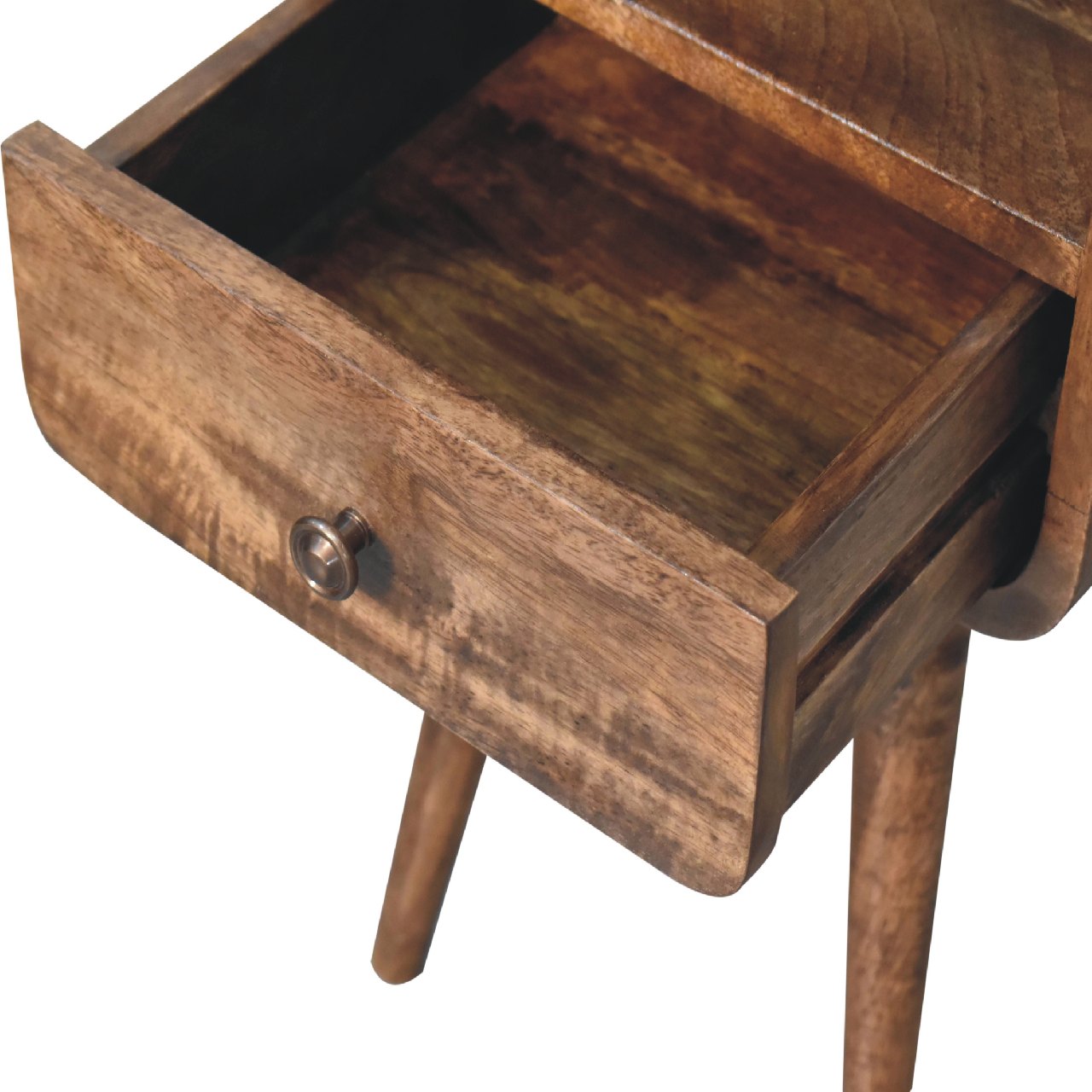 Mini Grey Wash Curve Open Nightstand - Image 6