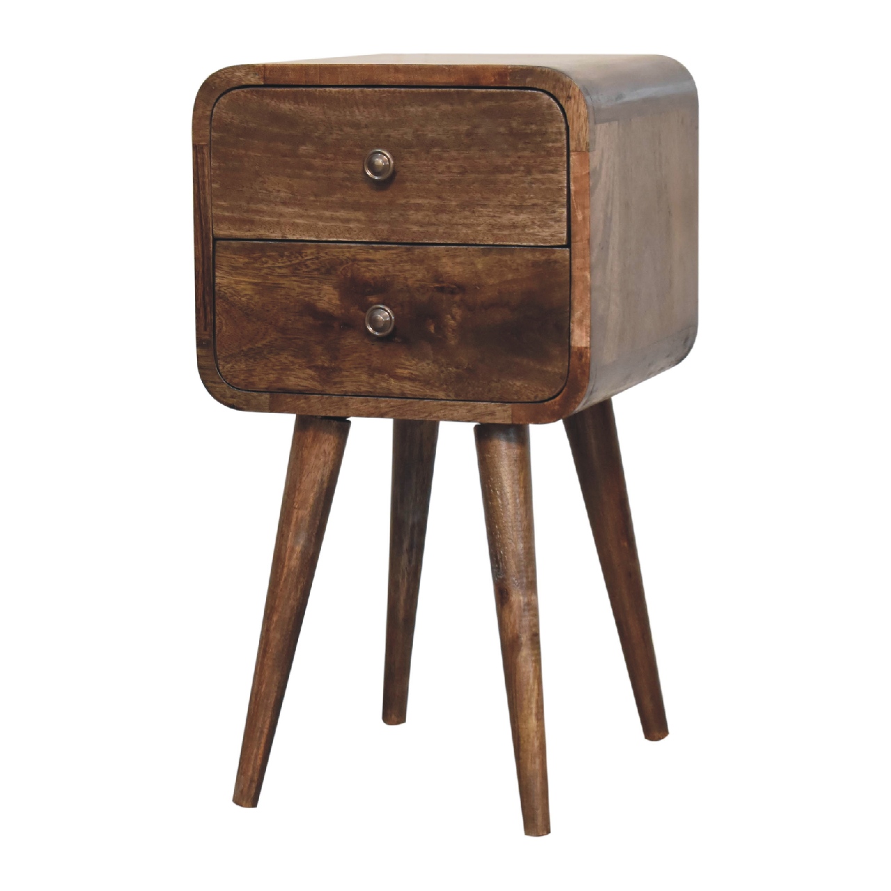 Mini Curved Grey Washed Nightstand - Image 3