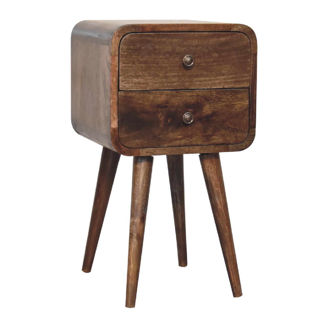 Mini Curved Grey Washed Nightstand - Image 4