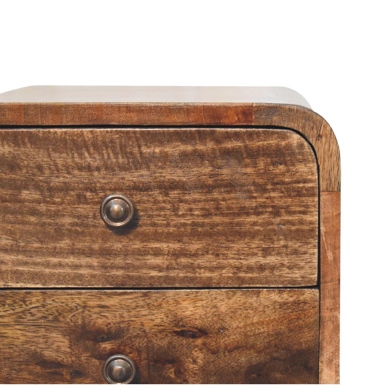 Mini Curved Grey Washed Nightstand - Image 5