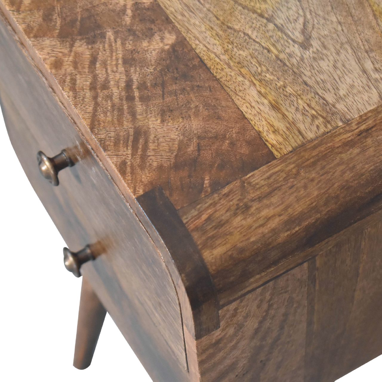 Mini Curved Grey Washed Nightstand - Image 6