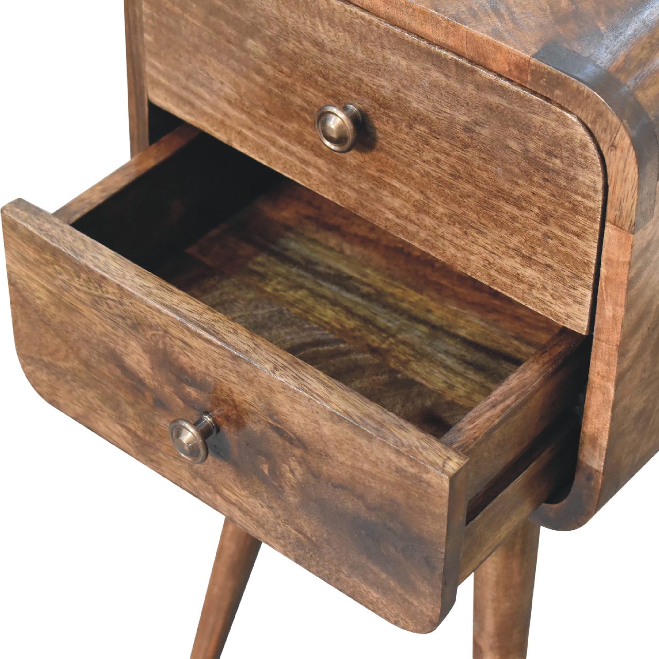 Mini Curved Grey Washed Nightstand - Image 7