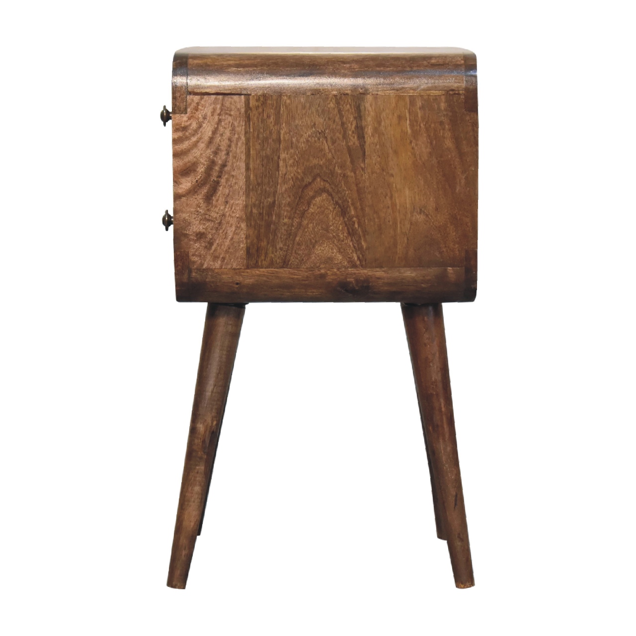 Mini Curved Grey Washed Nightstand - Image 9