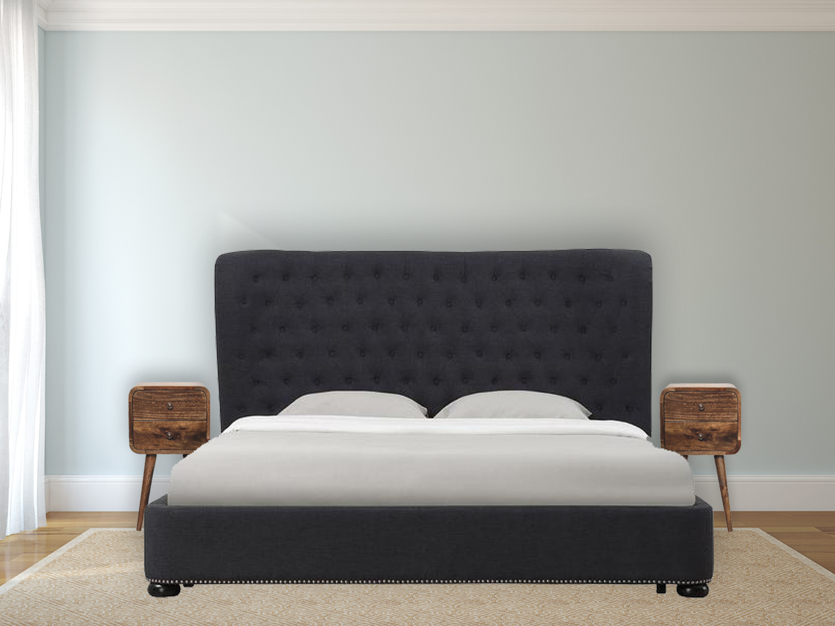 Mini Curved Grey Washed Nightstand - Image 10