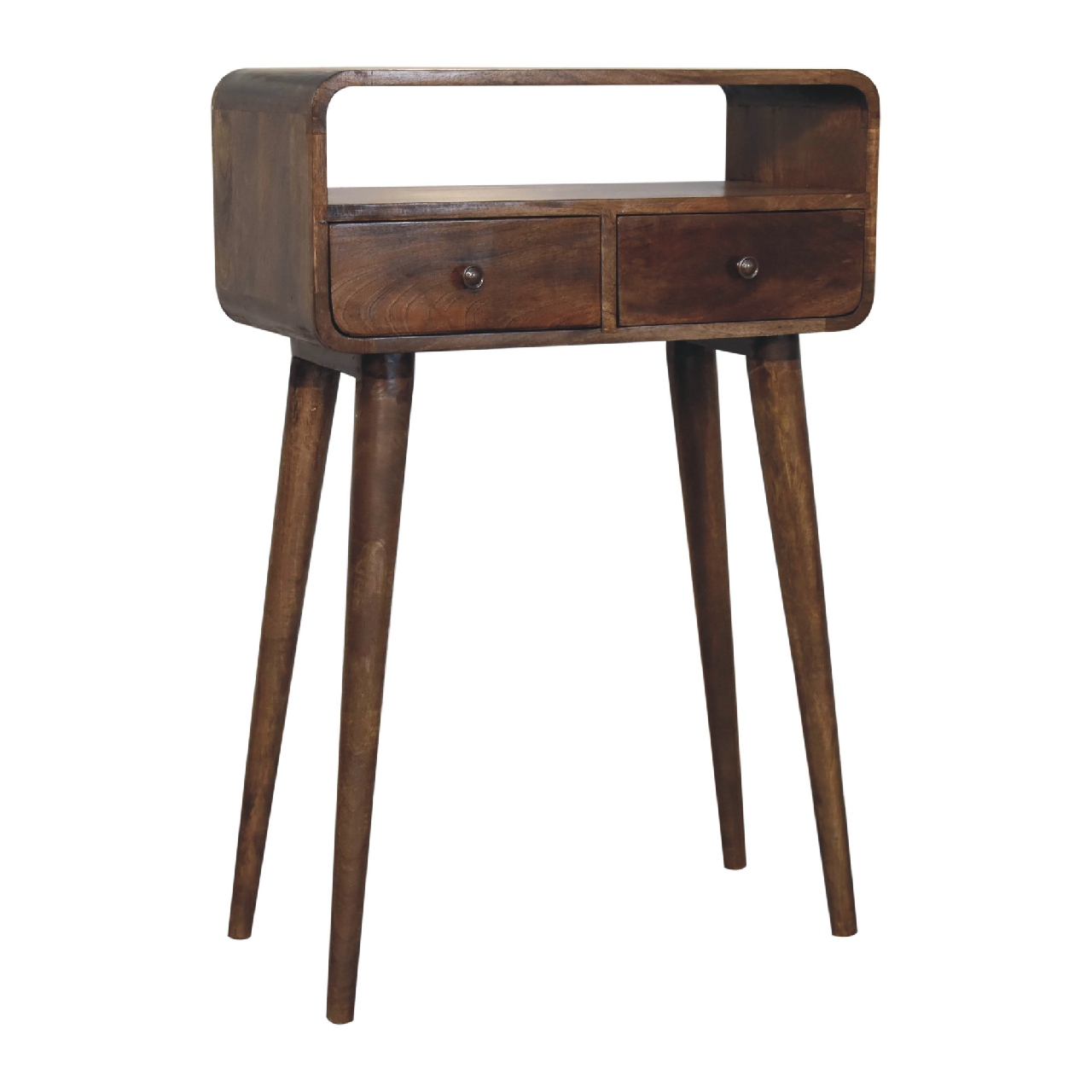 Mini Grey Washed Curved Media Unit - Image 4