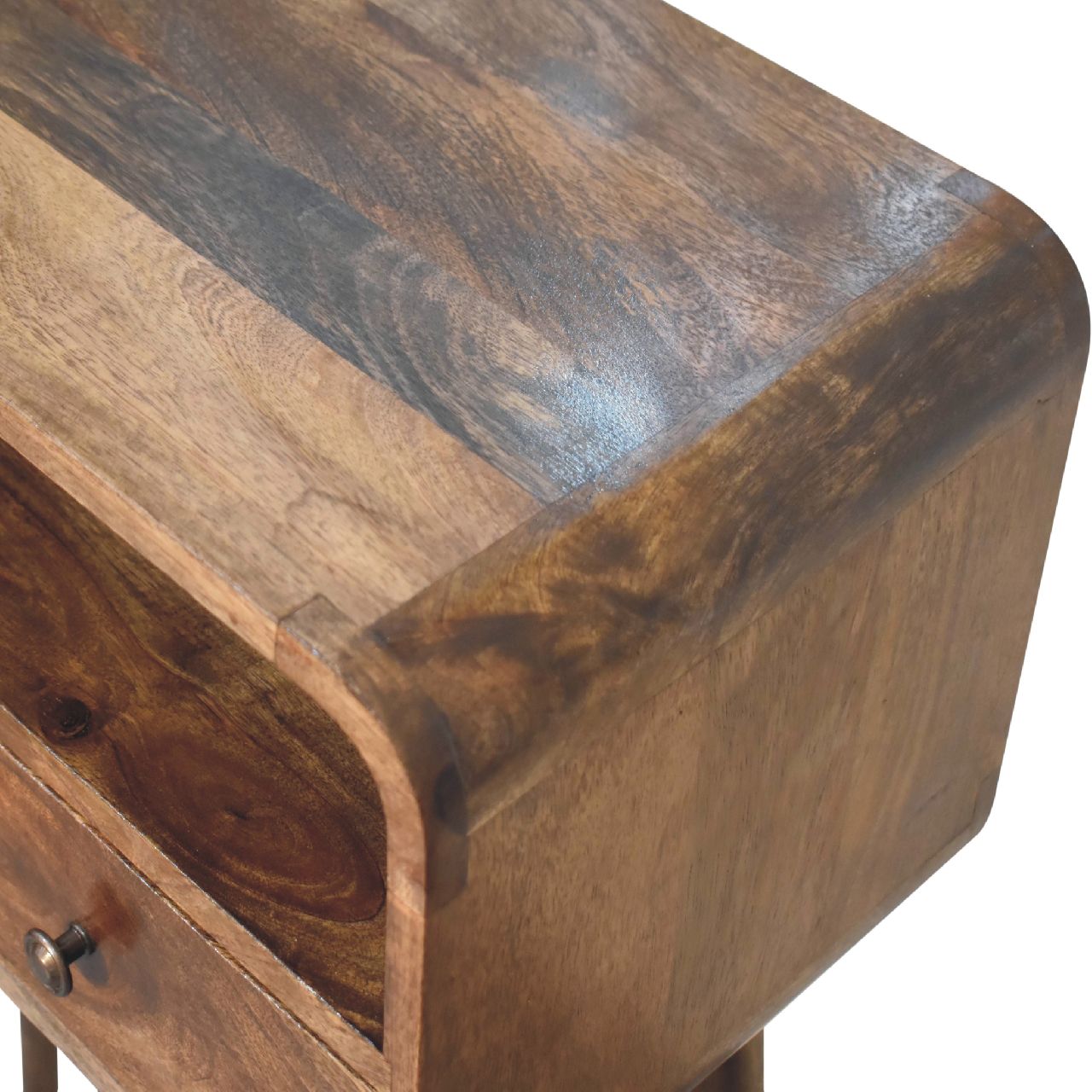 Mini Grey Washed Curved Media Unit - Image 6