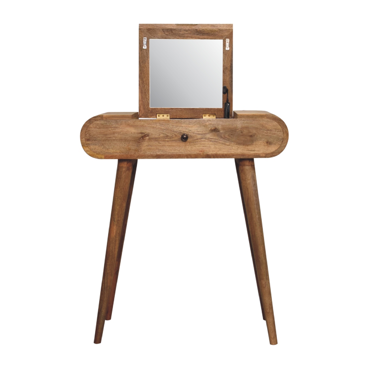 Mini Oak-ish Round Dressing Table - Image 4
