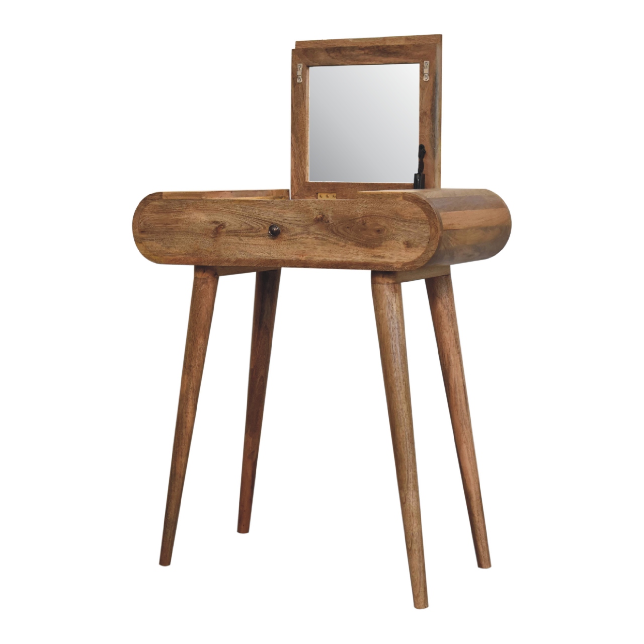 Mini Oak-ish Round Dressing Table - Image 5