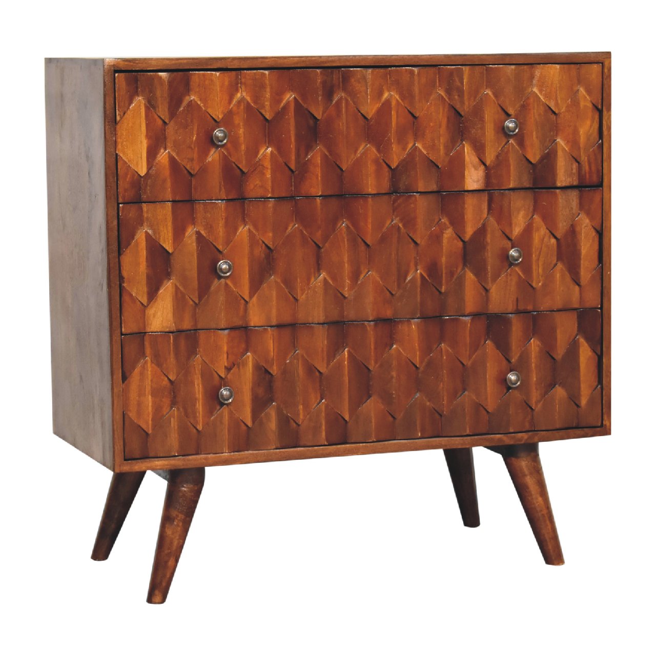Pineapple Chestnut Carved Chest - Image 4