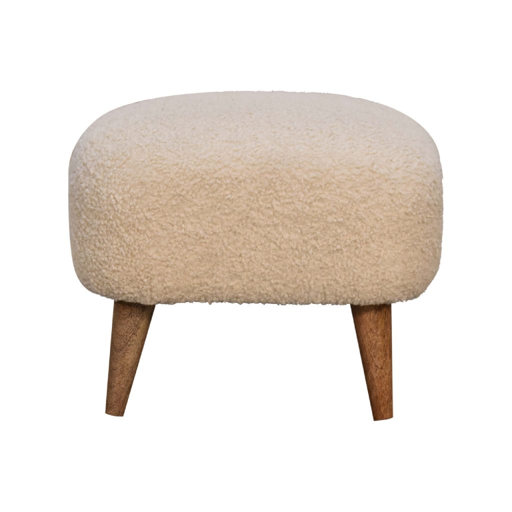 Canada Boucle Cream Square Footstool Suppliers