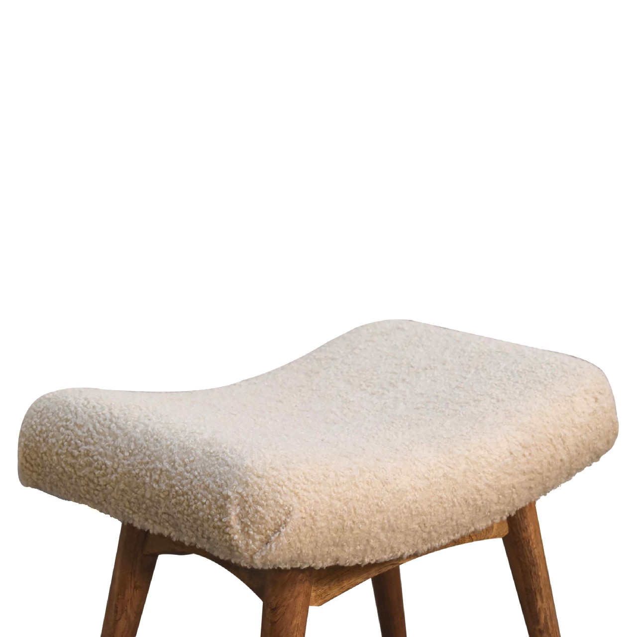 Boucle Cream Curved Bench - Image 7