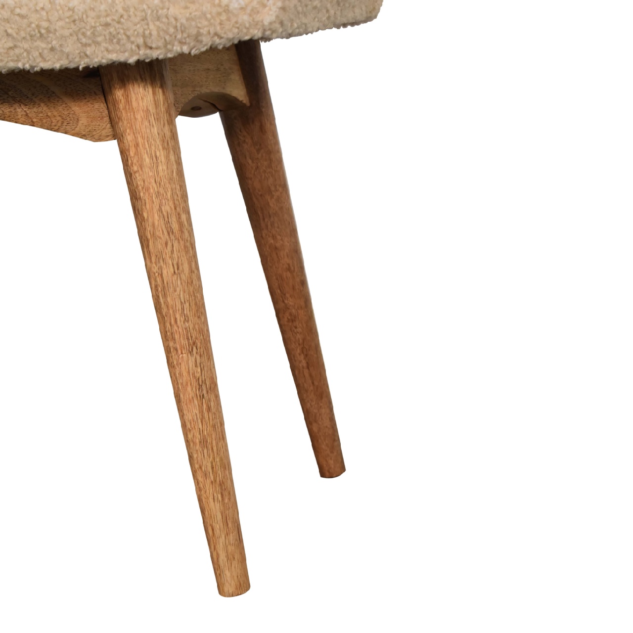 Boucle Cream Curved Bench - Image 8