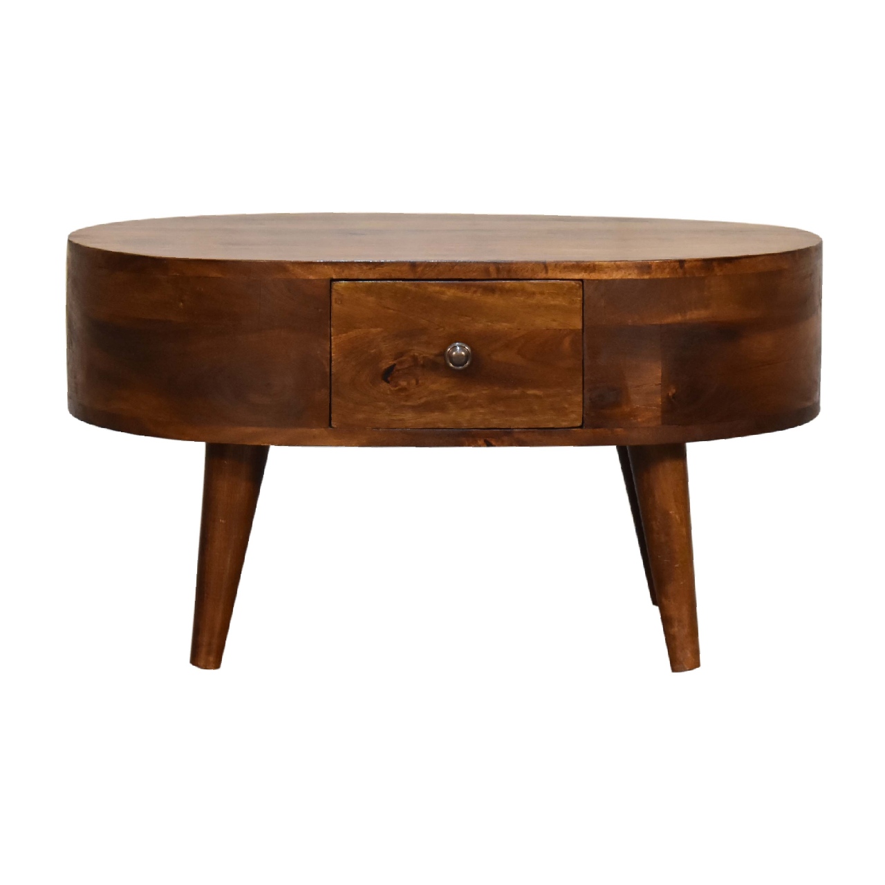 Mini Chestnut Rounded Coffee Table - Image 2