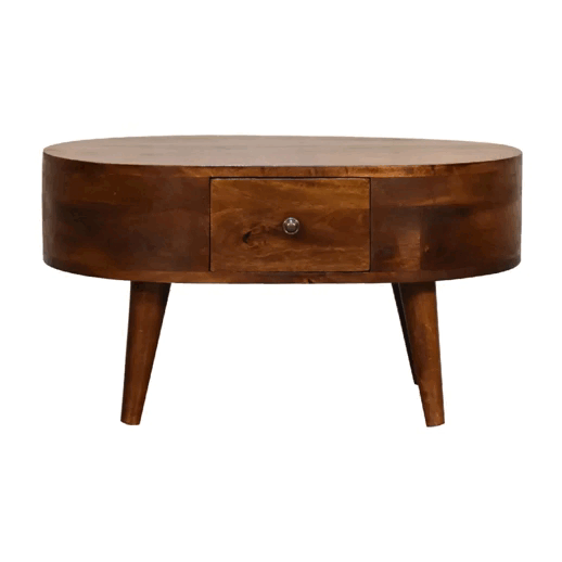 Mini Chestnut Rounded Coffee Table - Image 11
