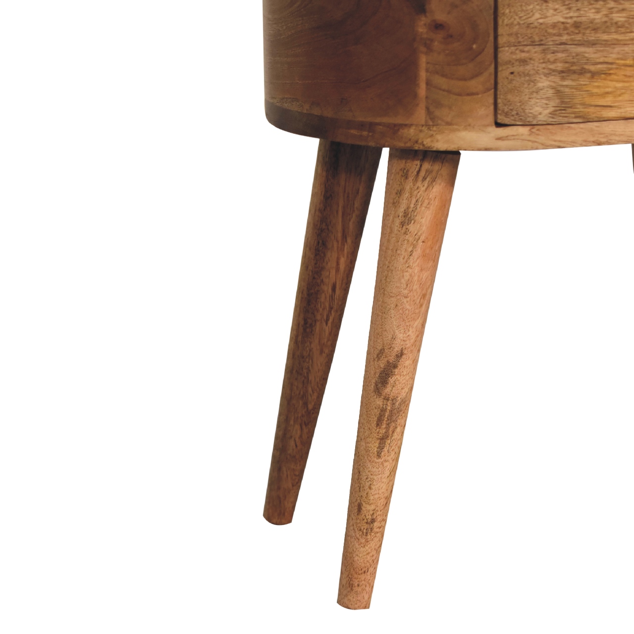 Mini Oak-ish Rounded Nightstand Table - Image 8
