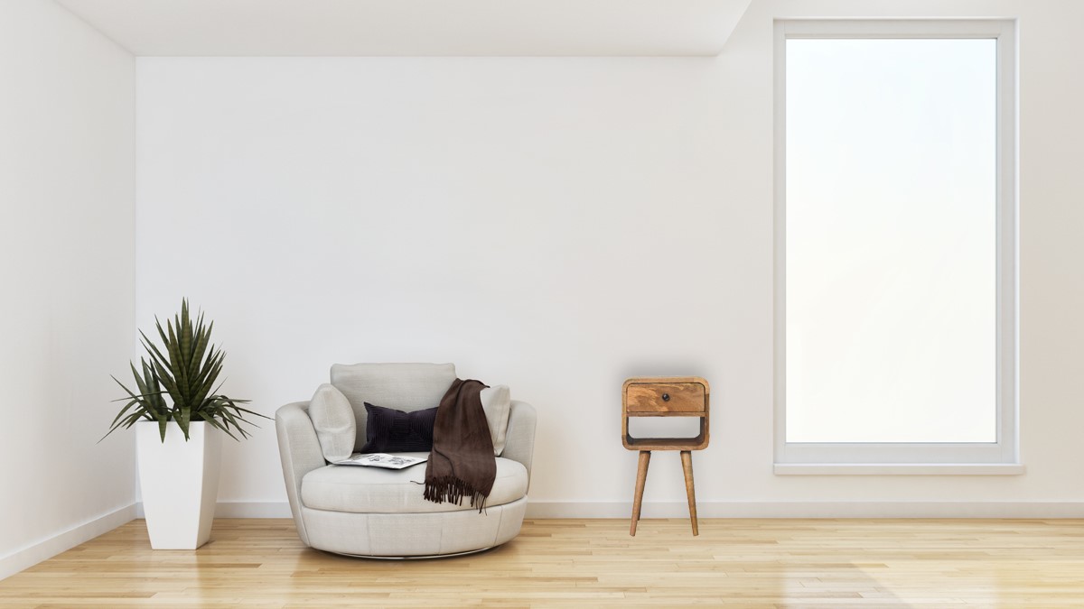 Mini Oak-ish Curve Lower Nightstand - Image 10