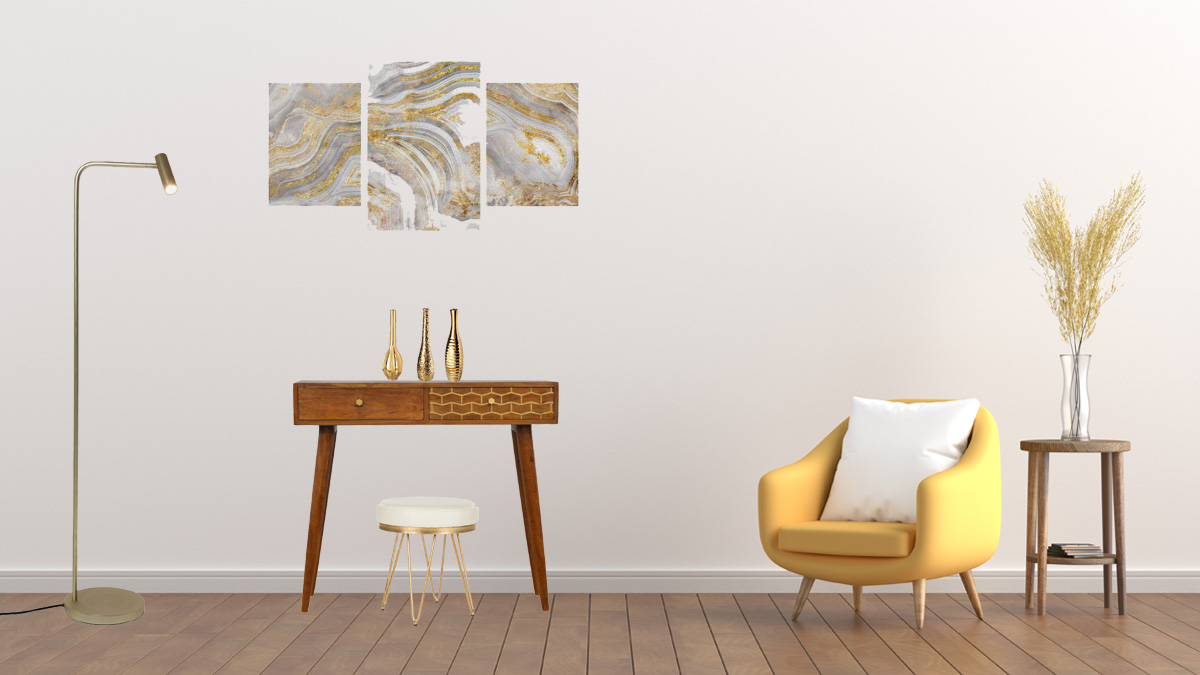 Gold Art Pattern Console Table - Image 10