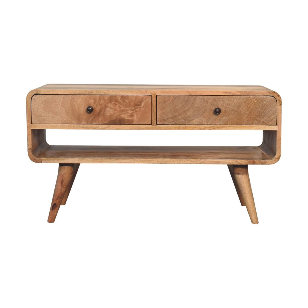 Canada Reverse Curve Oak-ish Media Unit Suppliers