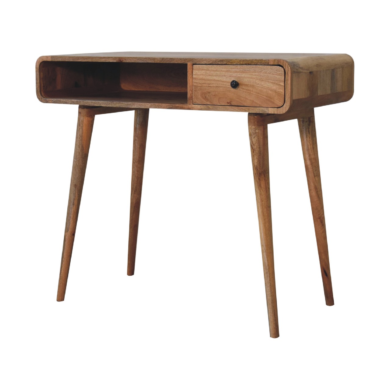 Curved Oak-ish Writing Desk - Image 3