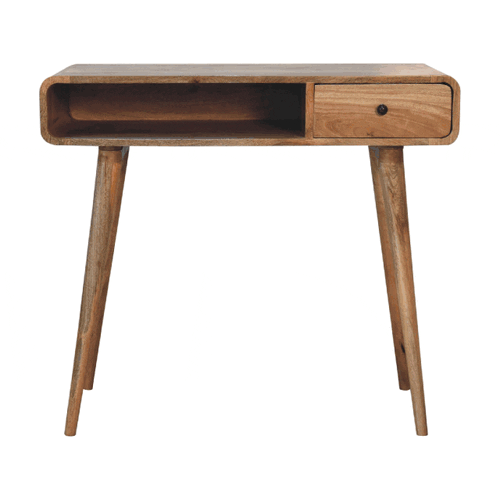 Curved Oak-ish Writing Desk - Image 11