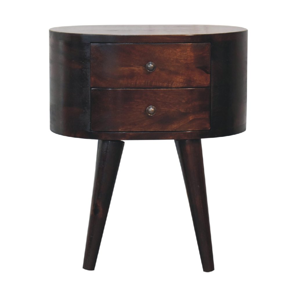 Canada Light Walnut Rounded Nightstand Table Suppliers