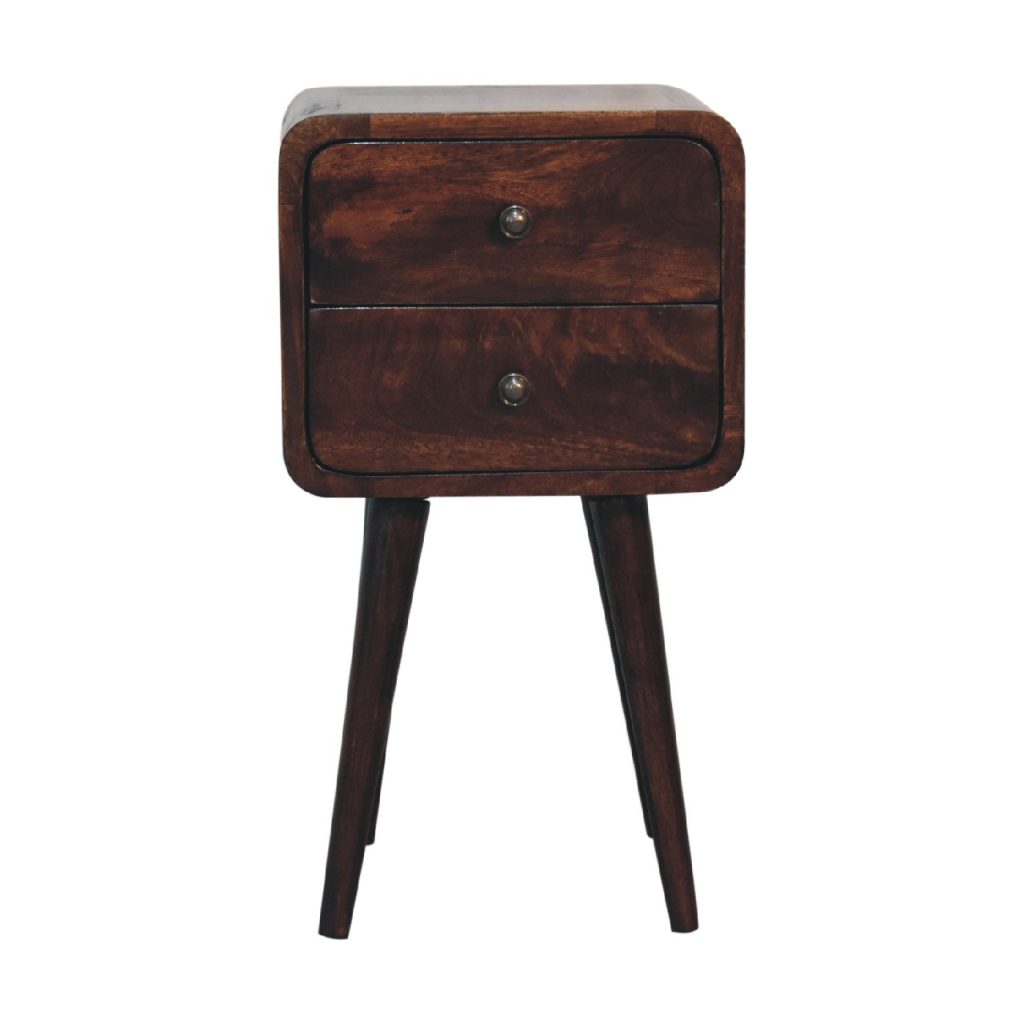 Canada Mini Light Walnut Curved Nightstand Suppliers
