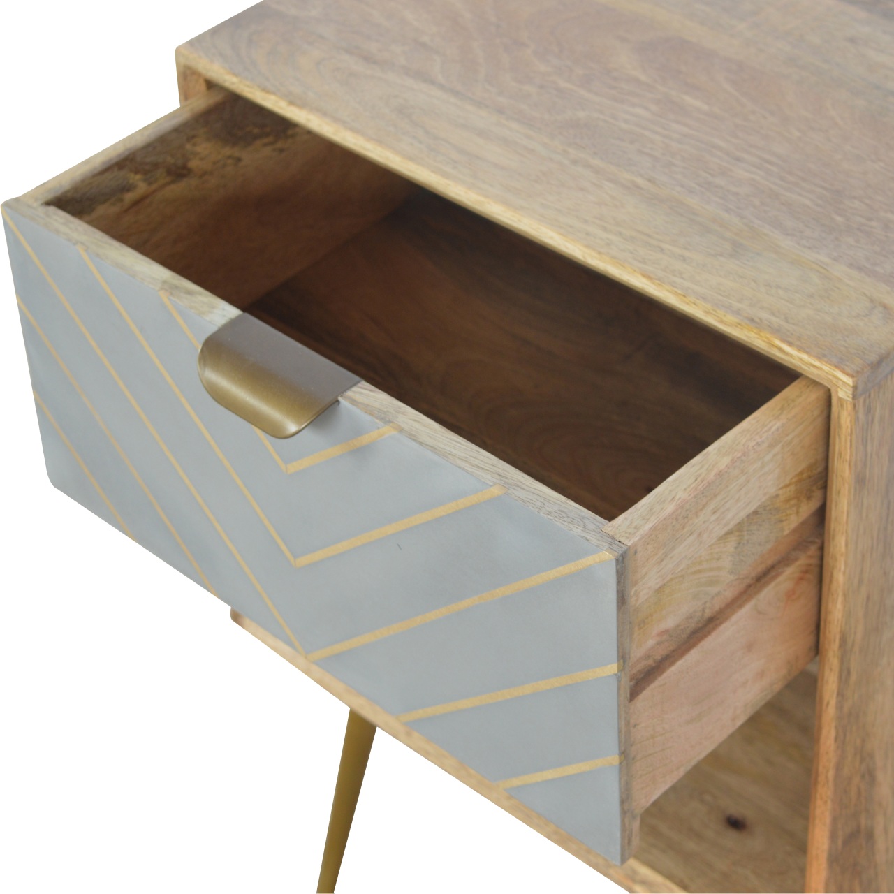 Cement Inlay Nightstand with Open Slot - Image 7