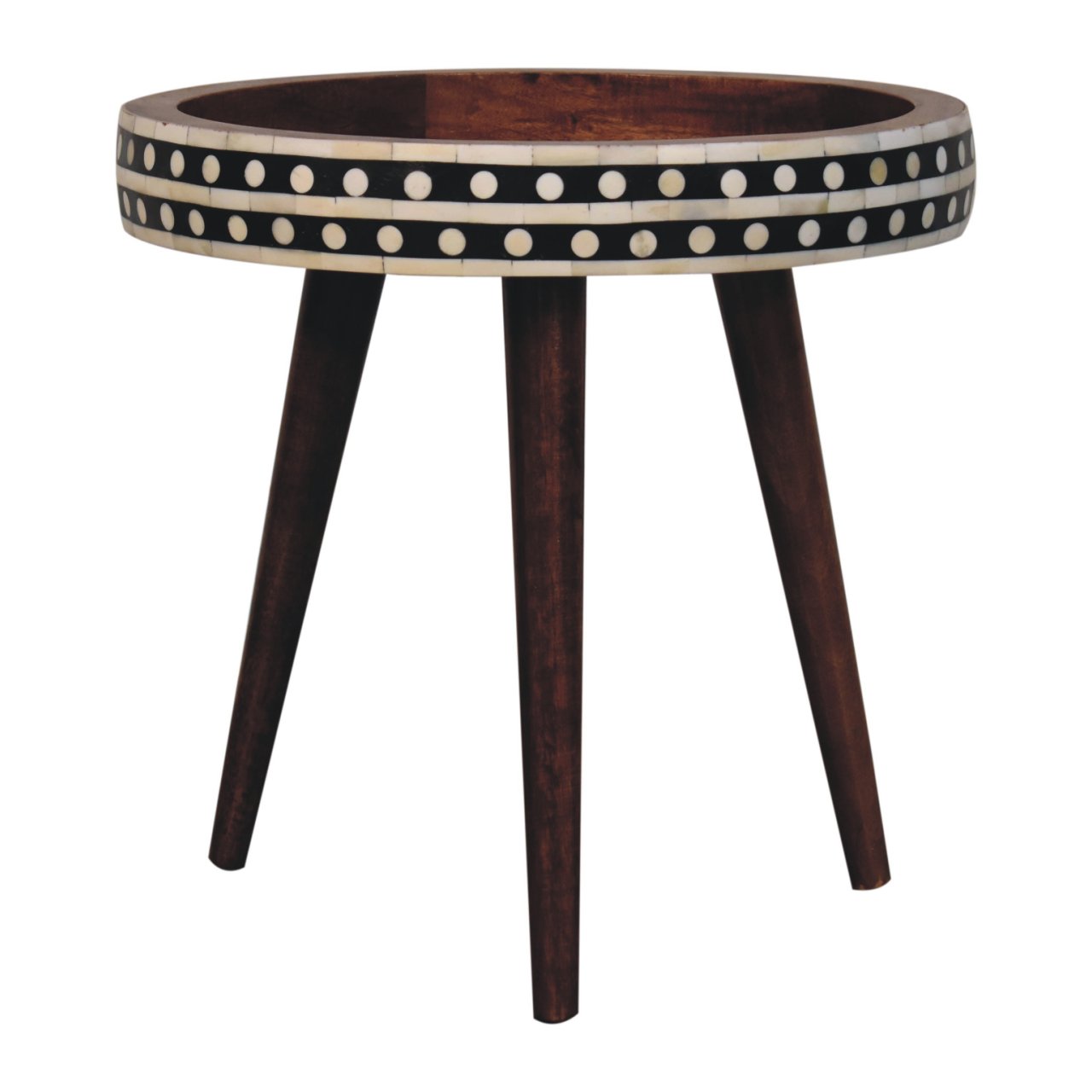 Honey Caramel Small Patterned Nordic Style End Table
