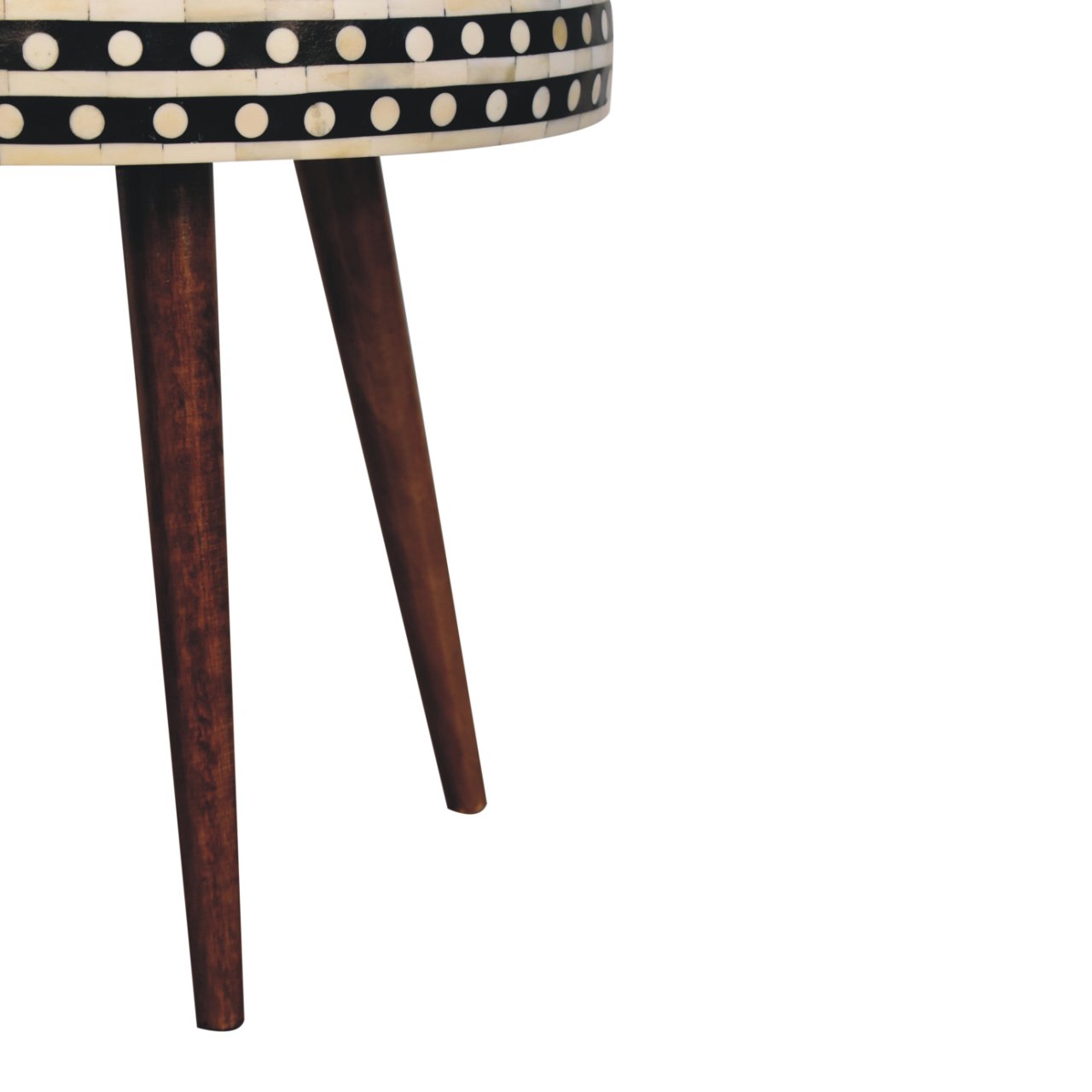 Honey Caramel Small Patterned Nordic Style End Table - Image 7