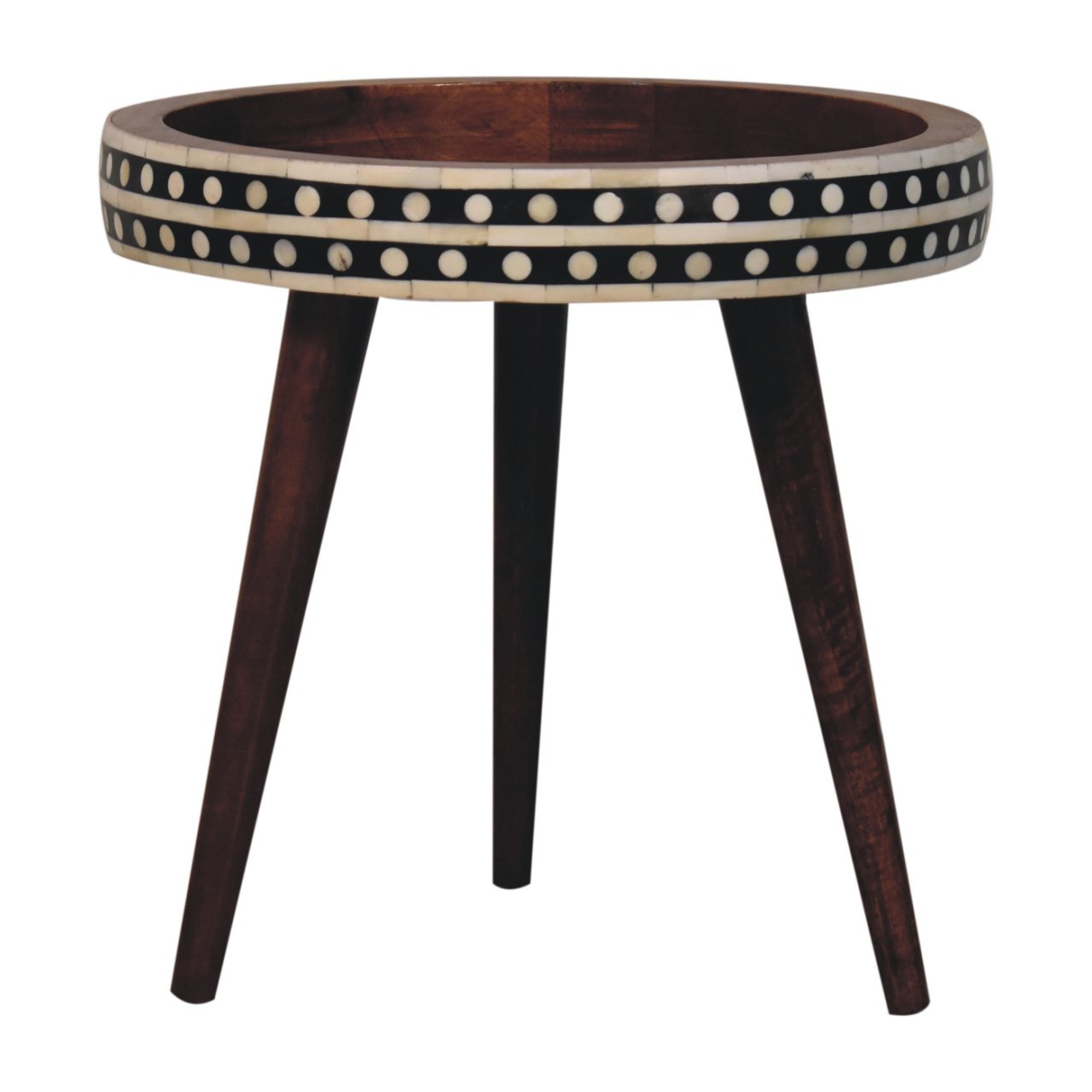 Honey Caramel Small Patterned Nordic Style End Table - Image 8