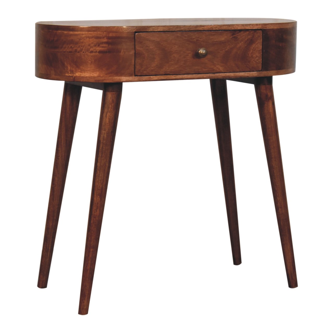 Honey Caramel Rounded Small Console Table - Image 4
