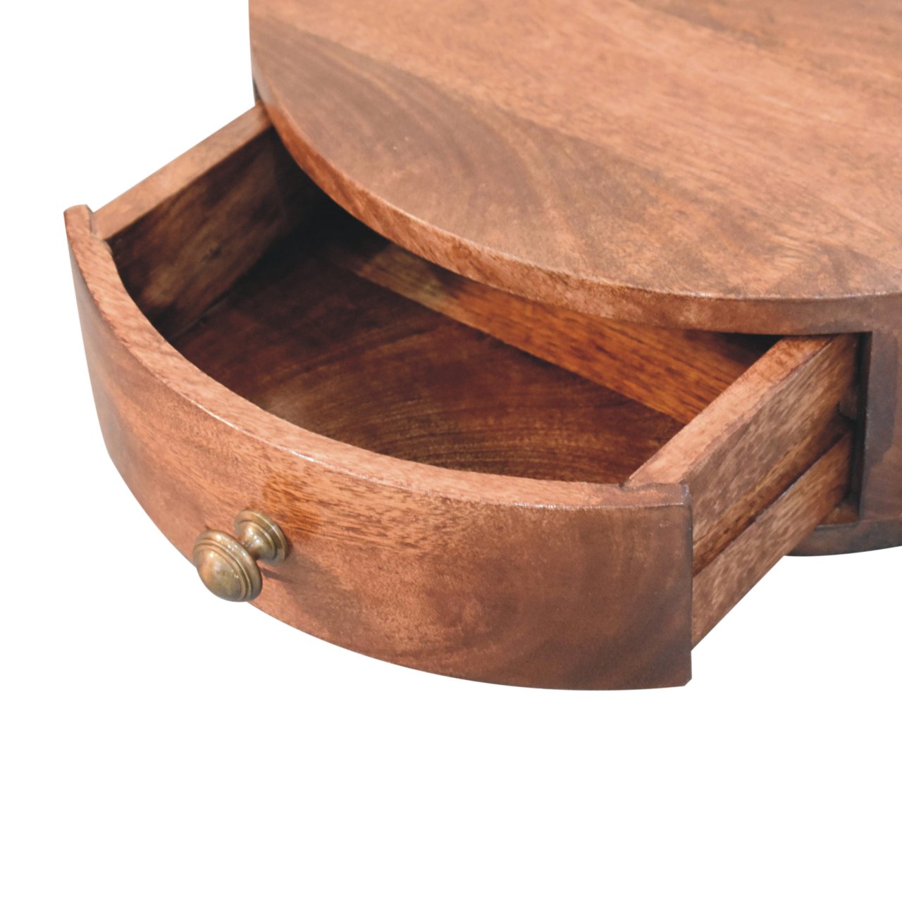 Honey Caramel Wall Mounted Rounded Bedside - Image 6