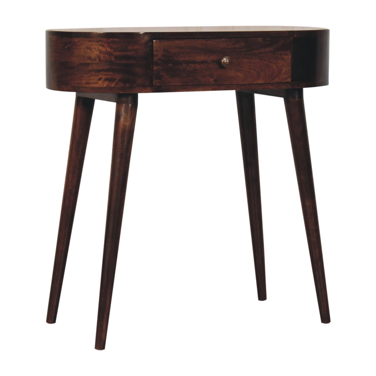 California Walnut Rounded Small Console Table - Image 2