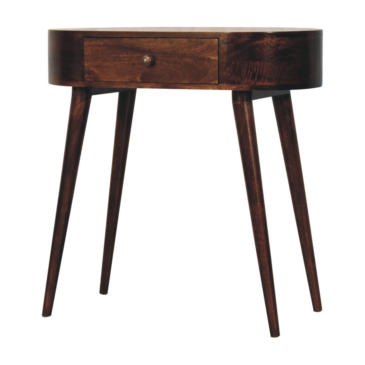 California Walnut Rounded Small Console Table - Image 3