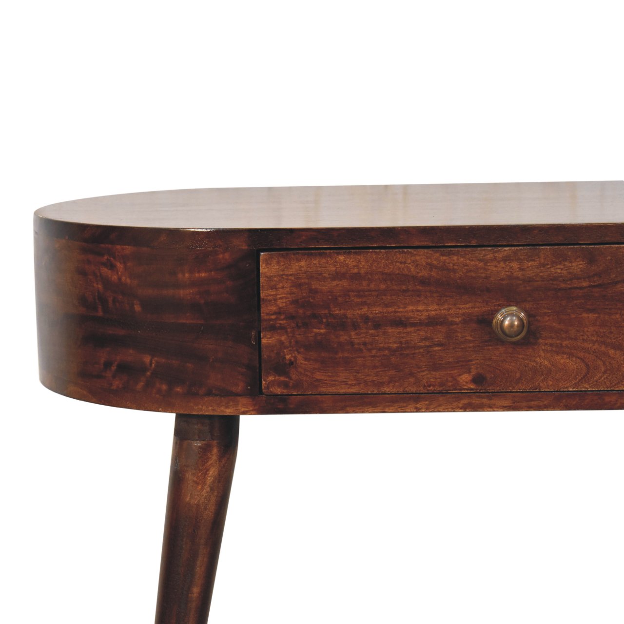 California Walnut Rounded Small Console Table - Image 4