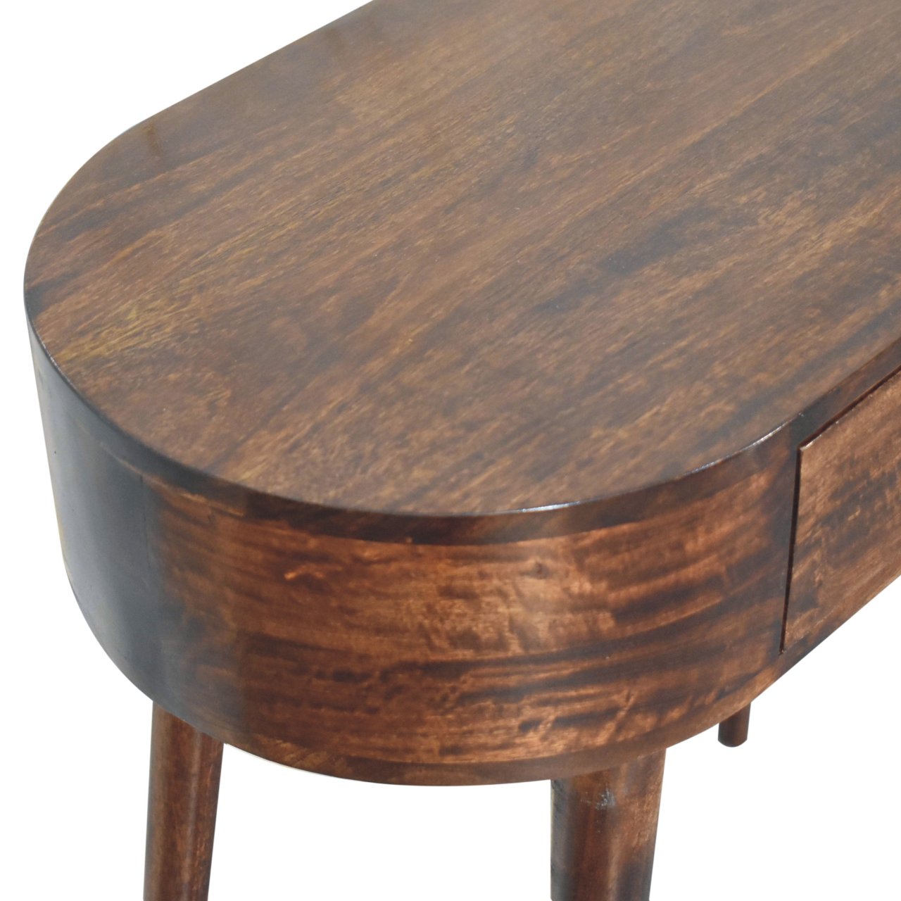 California Walnut Rounded Small Console Table - Image 5