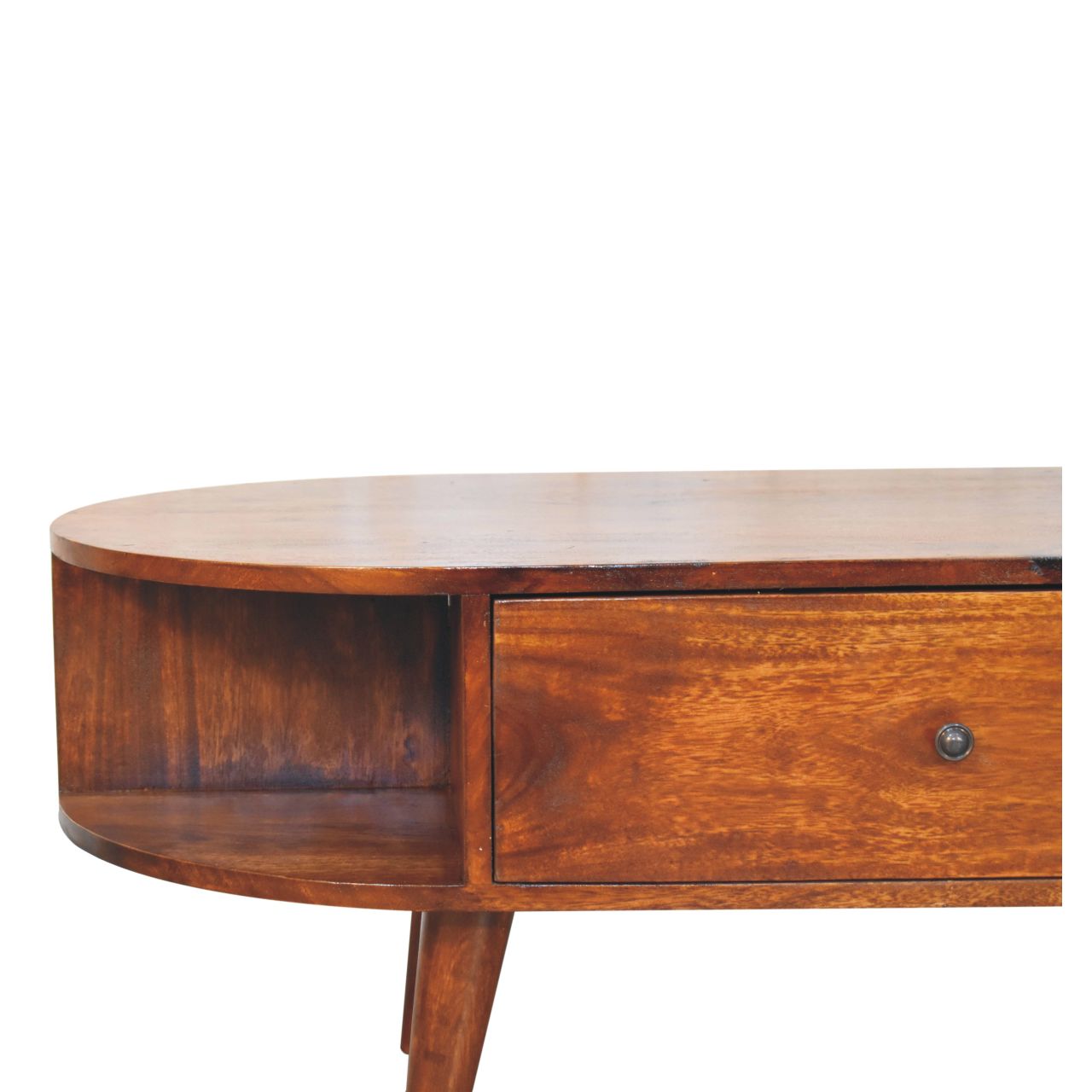 Chestnut Oval Coffee Table with 2 Drawer - Image 5