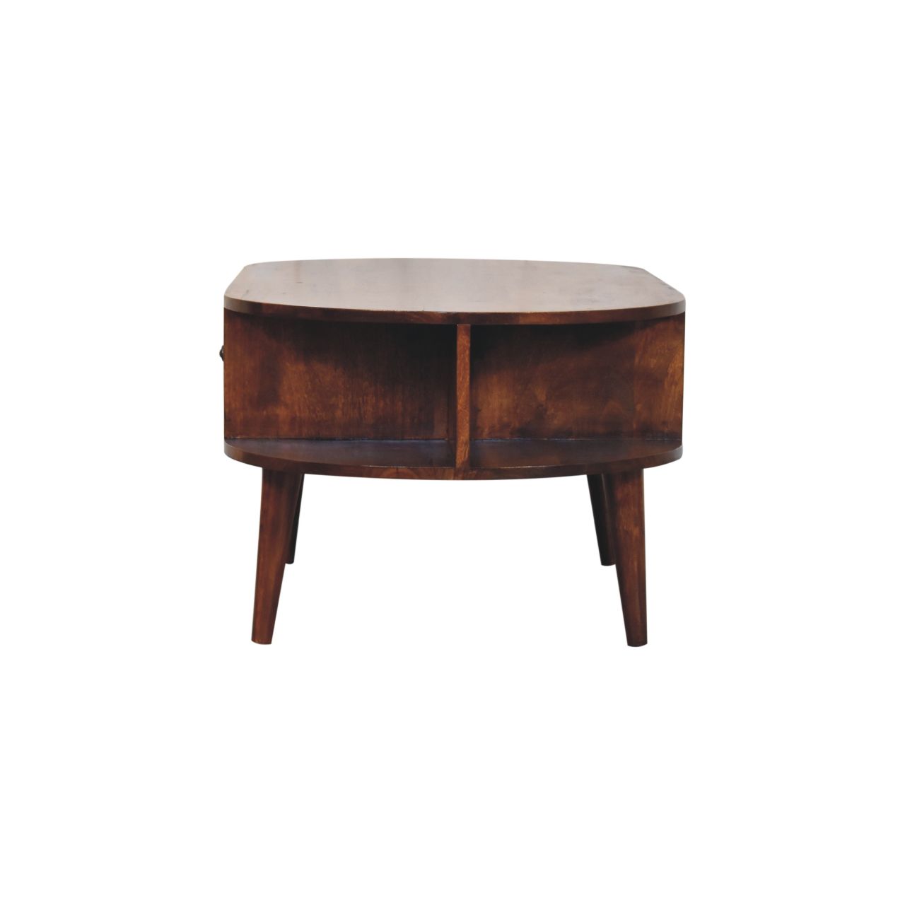 Chestnut Oval Coffee Table with 2 Drawer - Image 9