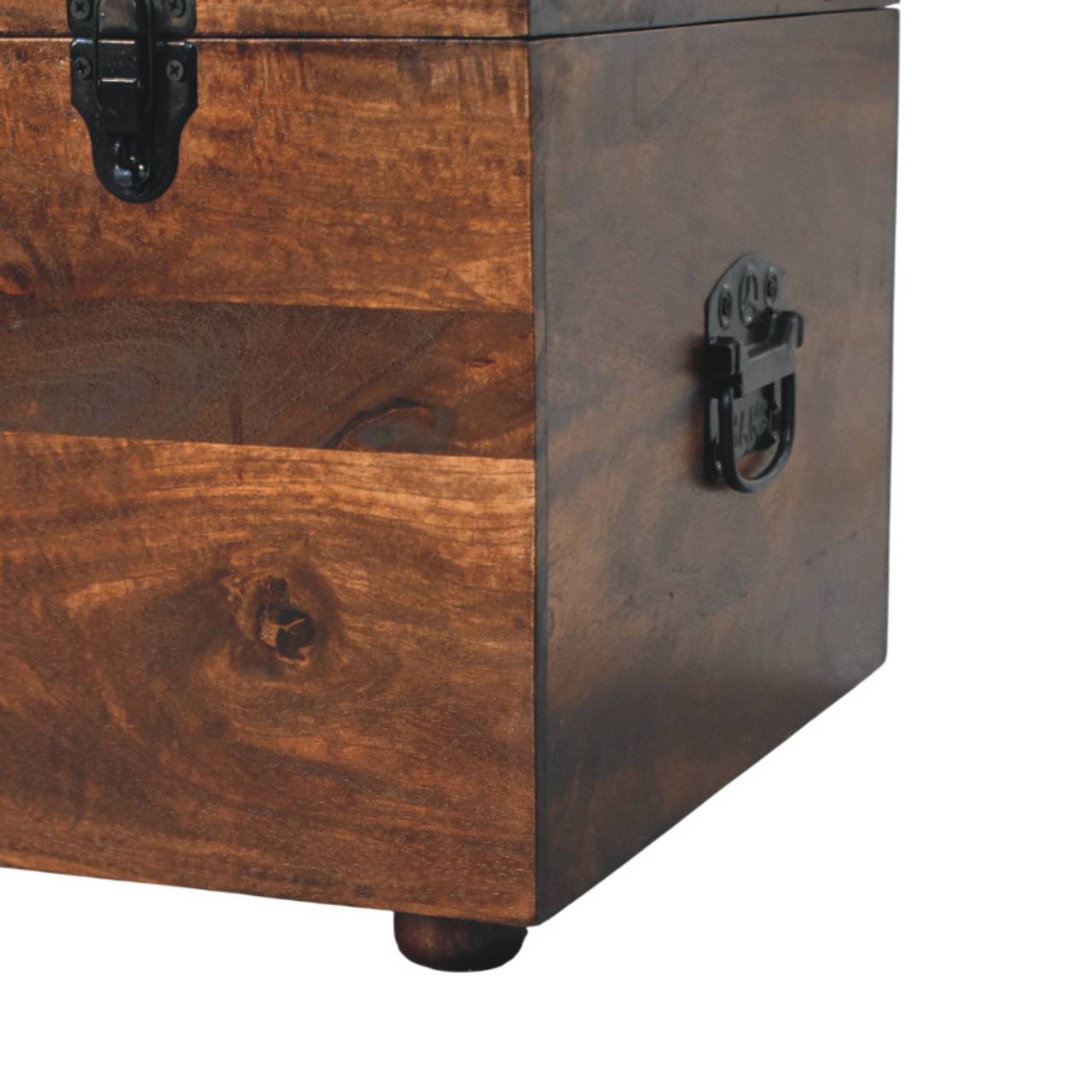 Brown Buffalo hide leather Storage Trunk - Image 8