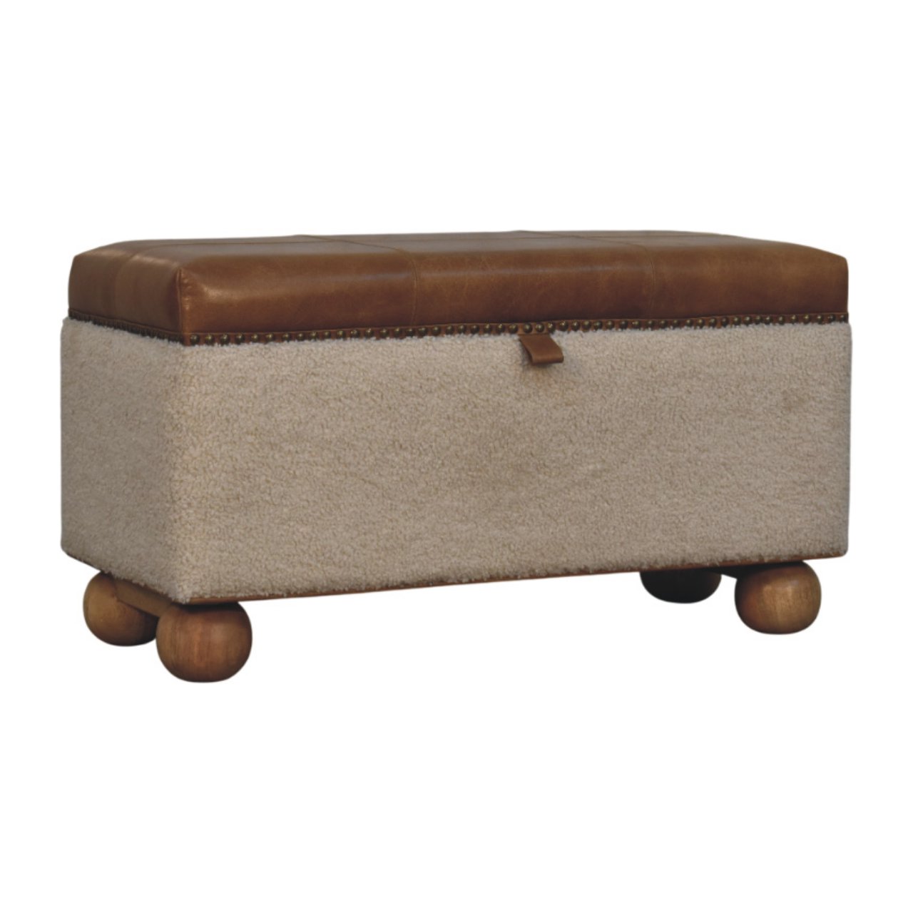 Boucle Lid- up Storage Ottoman - Image 2